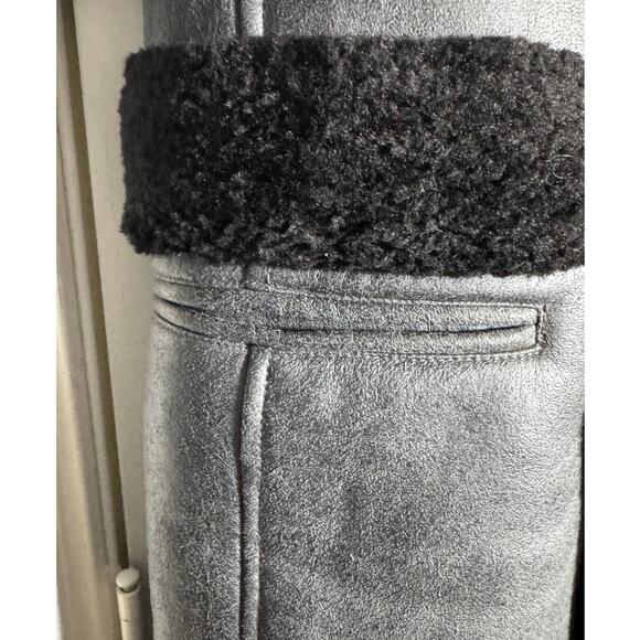 INC INTERNATIONAL CONCEPTS Faux Leather Long Coat NWT Sherpa Lined Size XS - Picture 4 of 8